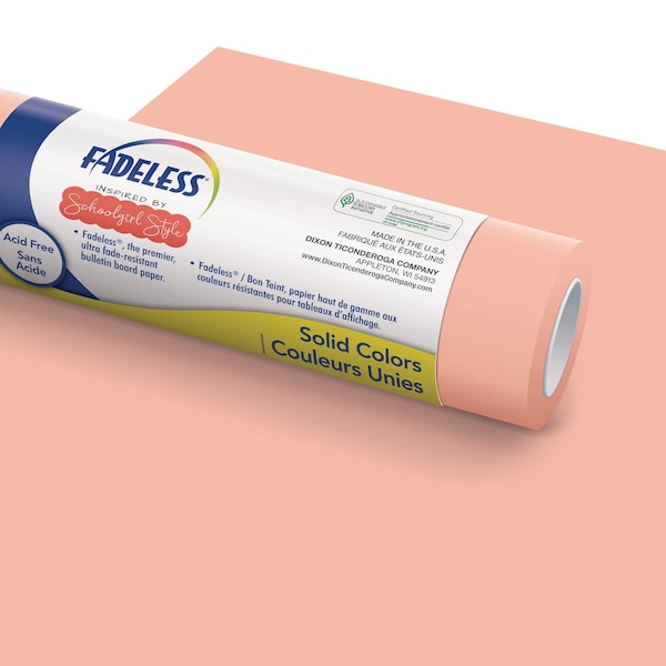 Fadeless Schoolgirl Style Bulletin Board Paper, 48in. x 50ft. Roll, Coral Sugar P0040015 - main